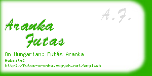 aranka futas business card